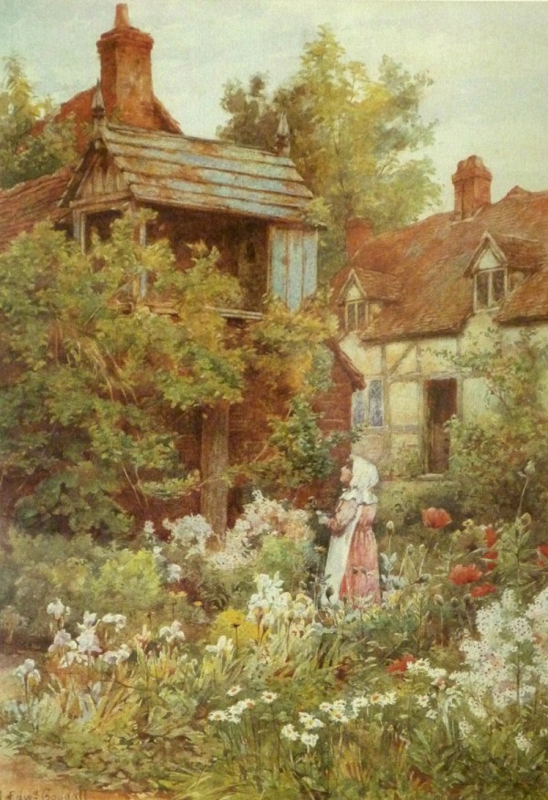 A young girl starring by the house by Frederick Goodall